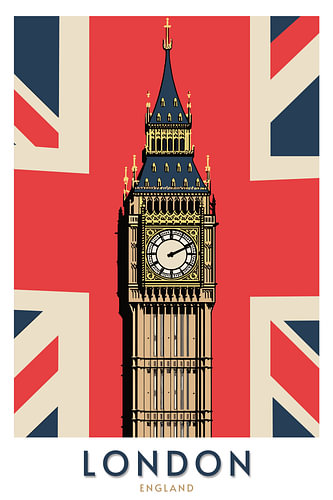 London Clock Tower | Union Jack Travel Poster
