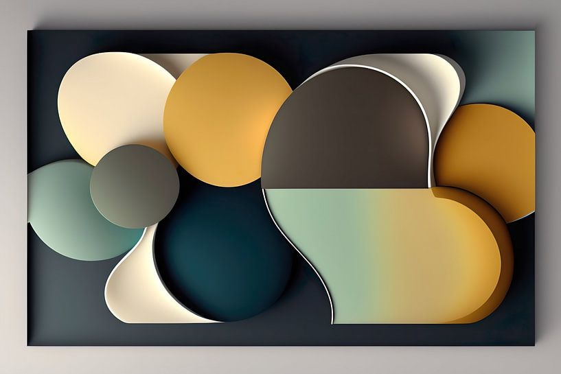 3d geometrische abstracte kunst met neutrale kleuren van Dreamy Faces