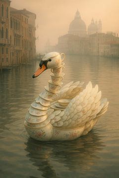 Porcelain Swan in Venetian Mist