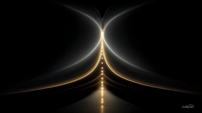 noir abstrait et or doux par Gelissen Artworks