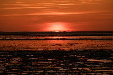 Zonsondergang Ternaard (Frl) van Jakob Huizen van