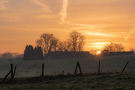 rising sun over the country