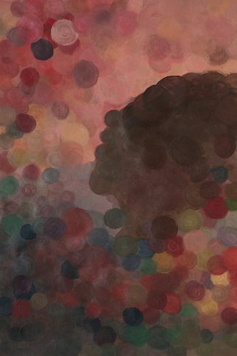 Abstraktes Porträt mit Kreisen