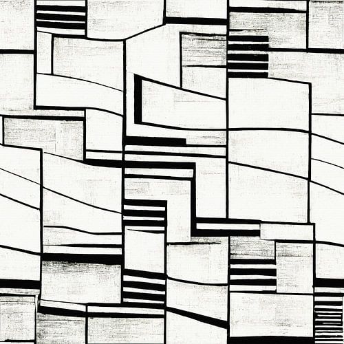 Art deco black and white pattern #III