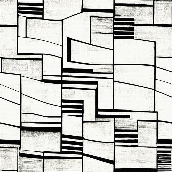 Art deco black and white pattern #III by Whale & Sons