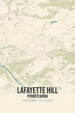 Alte Karte von Lafayette Hill (Pennsylvania), USA. von Rezona