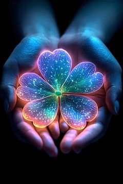 Person with glowing flower