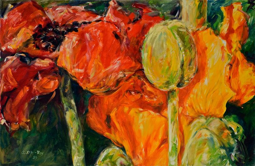 türkischer mohn   85x130cm   von Angelika Oft-Roy