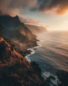 Glühender Himmel über Madeira