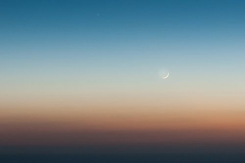 Maan boven zee bij La Palma