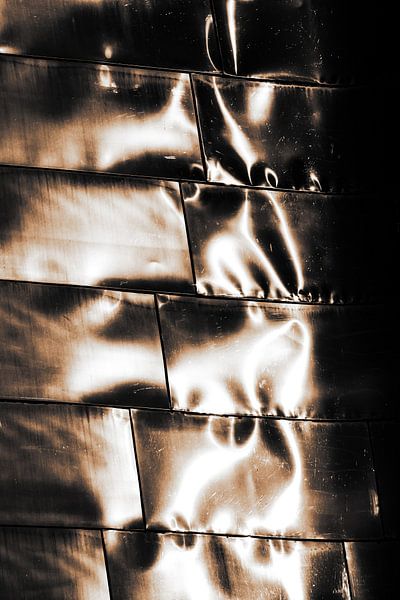 Reflectie op metalen gevel monochroom van Dieter Walther