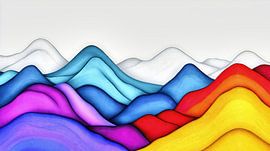 Surreal, colourful mountain landscape by Frank Heinz