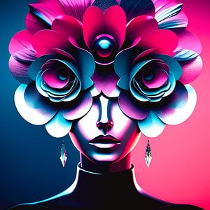 Chromblumen Frau