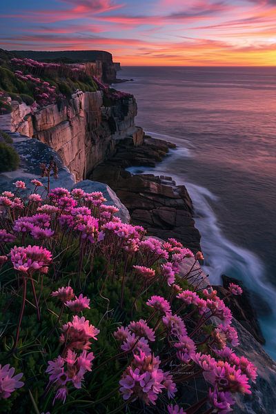 Goldener Horizont, stille See von fernlichtsicht