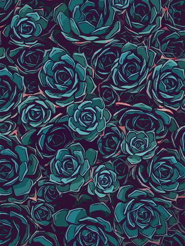 Bovenaanzicht meerdere vetplantjes - illustratie stijl - planten liefde