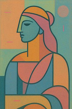 Eine geometrische Illustration der Göttin Hera. von Galerie Hoppenbrouwers