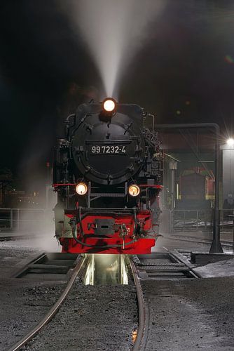 Dampflokomotive bei der Wartung