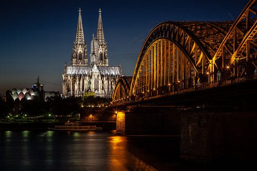 nachtzicht op de dom van keulen