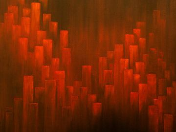 rood fantasie landschap abstract van Edeltraut K. Schlichting