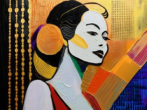 Pop-Art-Porträt mit Impasto-Effekt