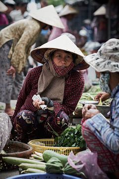 vrouw op vietnames markt van Karel Ham
