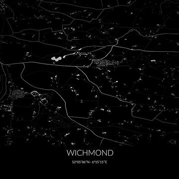 Carte en noir et blanc de Wichmond, Gelderland. sur Rezona
