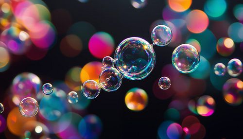 Kleurrijke bubbels portret