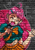 Anime manga zingen en kleurrijk