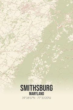 Carte ancienne de Smithsburg (Maryland), USA. sur Rezona