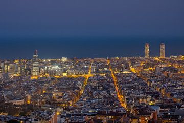 Barcelona bij nacht van Detlef Hansmann Photography