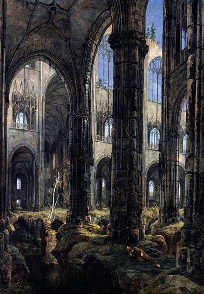Carl Blechen. The Gothic ruins by 1000 Schilderijen