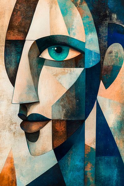 Geometrische Seele – kühler Blick von Poster Art Shop