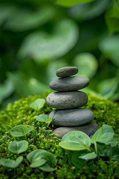 Natur-Steinbalance - Tour de pierre du jardin zen par Poster Art Shop