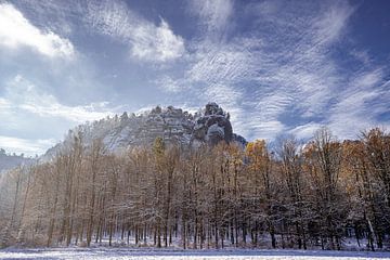 Winterlandschap Elbezandsteengebergte van Holger Spieker