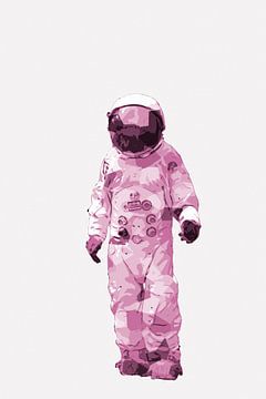Spaceman AstronOut (gebroken wit en roze) van Gig-Pic by Sander van den Berg