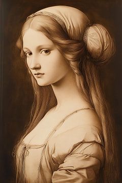 Renaissance portret in sepia van Skyfall