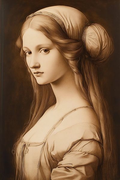 Renaissance portret in sepia van Skyfall
