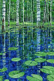 Wald- und Seerosenkunst in modernem Design von Art & Soul Creations