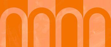 Moderne Regenbogen Geometrie Abstraktion im Japandi Stil in Orange