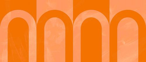 Moderne abstractie van regenbooggeometrie in Japanse stijl in oranje