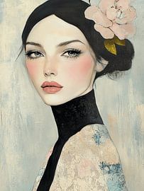 Modern and abstract portrait, illustration by Carla Van Iersel