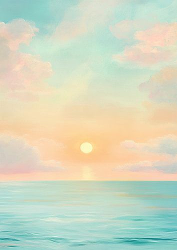 Zonsopgang zee pastel lucht