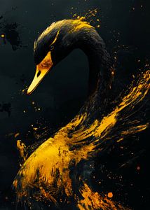 Goldener Schwan Vogel Kunst