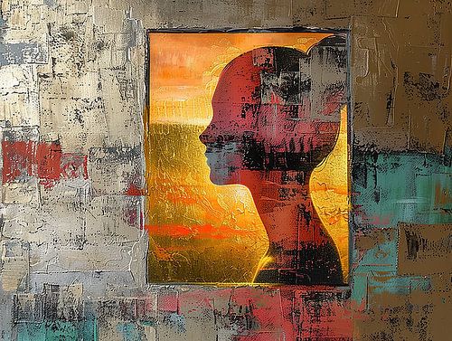 Femme Silhouette | Femme abstraite avec couleurs