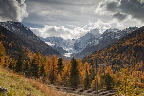 Blick auf den Morteratschgletscher in der Schweiz