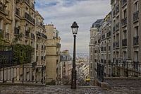 Toegang tot de trappen van Rue du Mont-Cenis op Montmartre