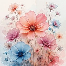 Pastelbloemblaadjes dans van Artistic
