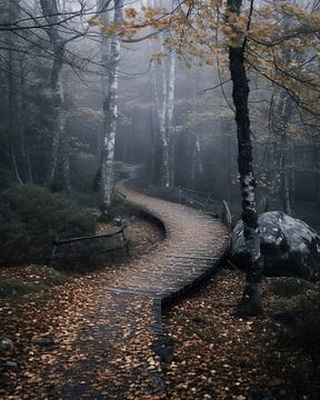 Mysterieuze paden in het betoverde bos van fernlichtsicht