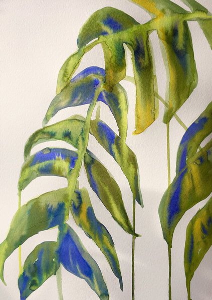Rainy Leafs by Helia Tayebi Art