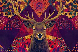 Bunte Hirsche im abstrakten Stil von Imperial Art House